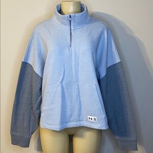 Under Armour Sweatshirt Light Blue and Gray Half-Zip Pullover Size L